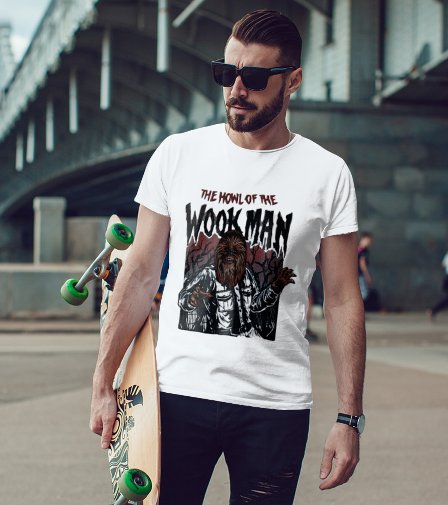 The Howl Of The Wook Man Chewbacca Werewolf Spooky Forest Horror Flannel Jacket T-Shirt