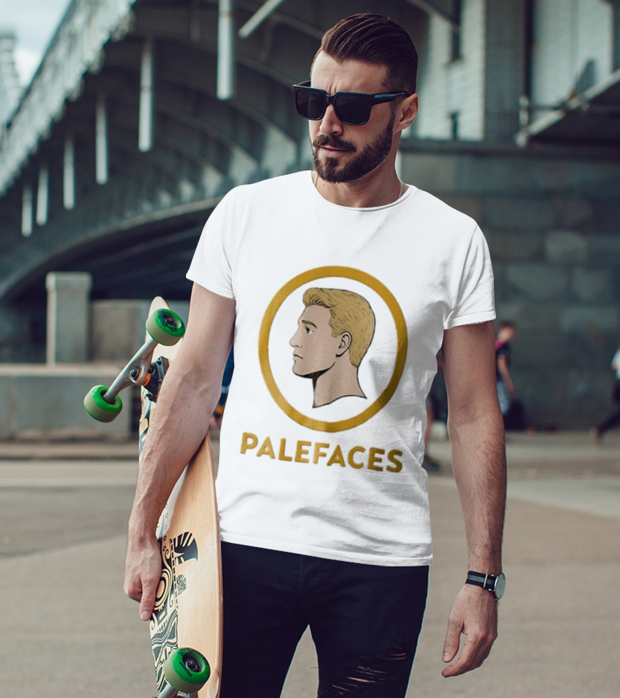 Palefaces Blonde Profile Circular Frame Line T-Shirt