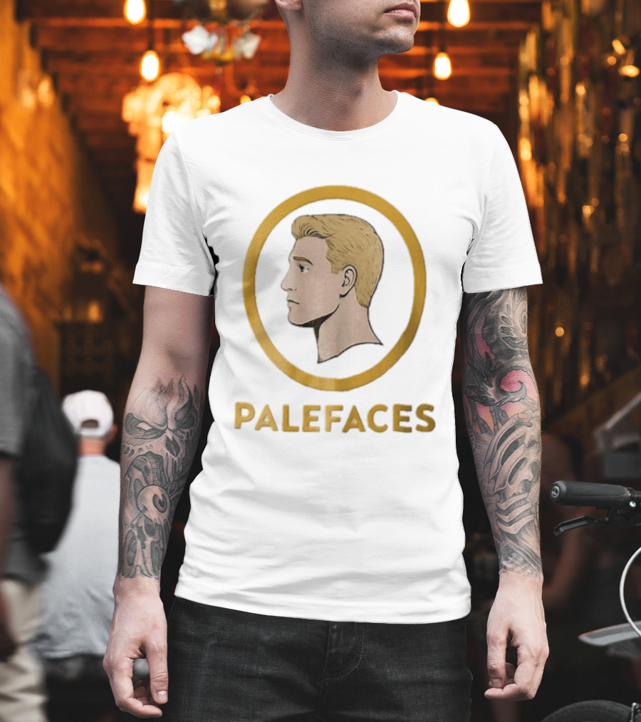 Palefaces Blonde Profile Circular Frame Line T-Shirt