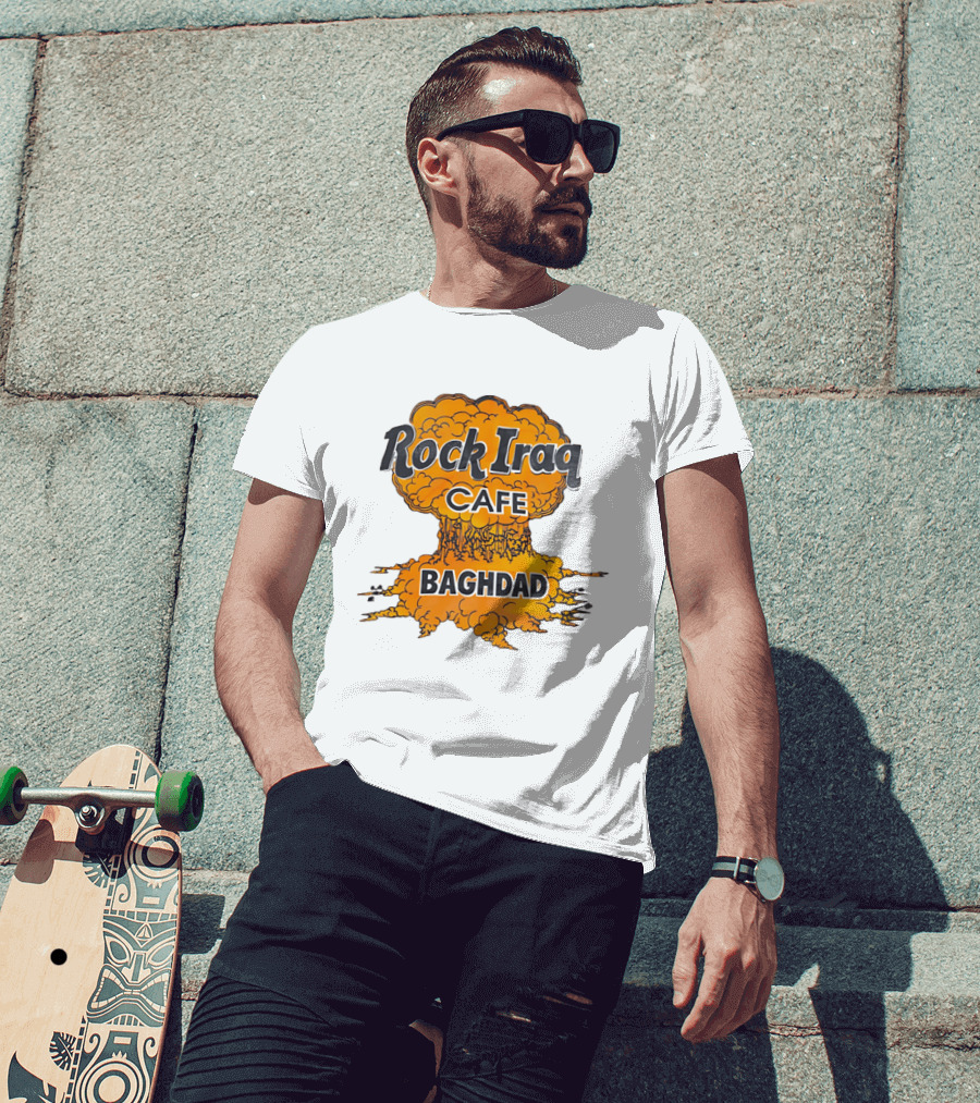 Rock Iraq Cafe Baghdad Nuclear Explosion Cloud T-Shirt