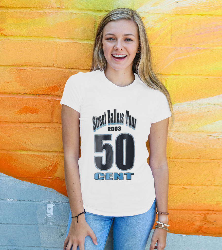 Street Ballers Tour 2003 50 Cent Jersey Number Blue T-Shirt