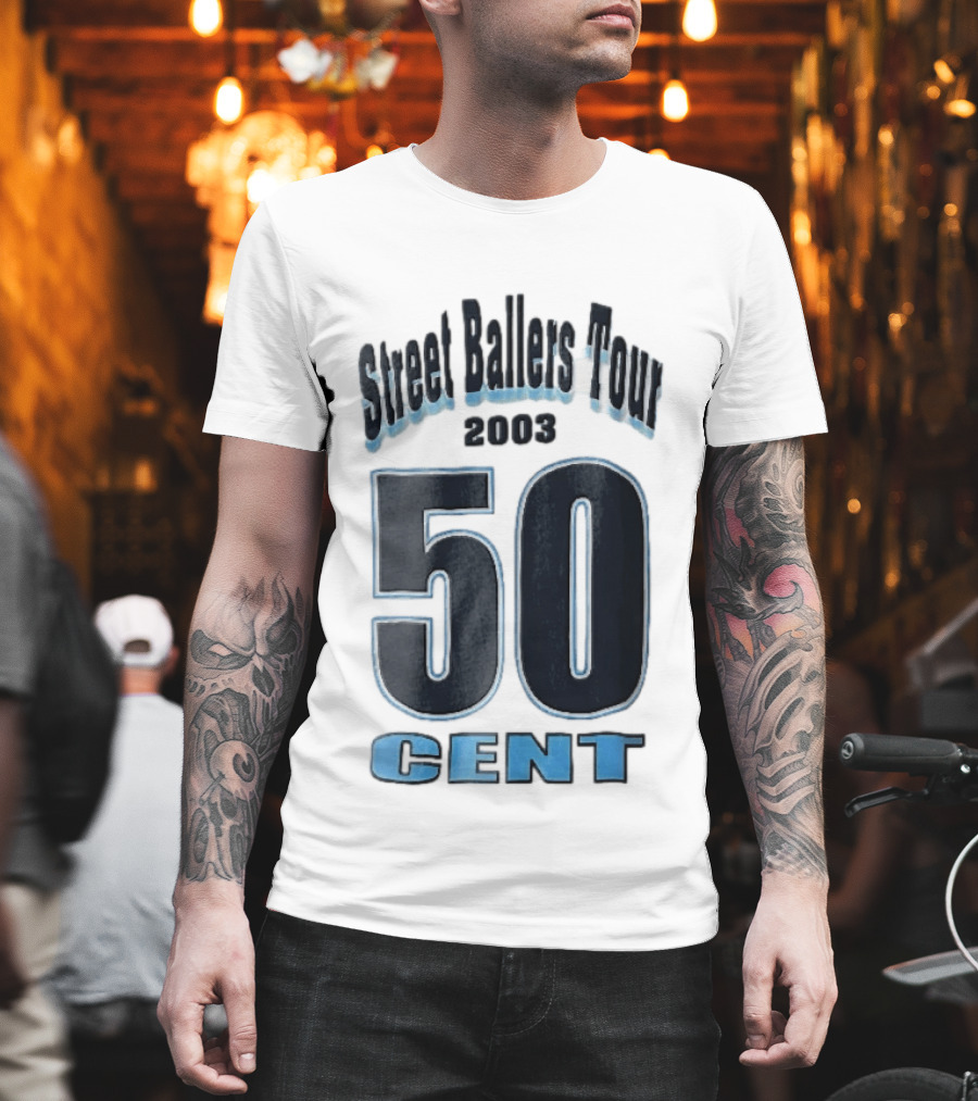 Street Ballers Tour 2003 50 Cent Jersey Number Blue T-Shirt