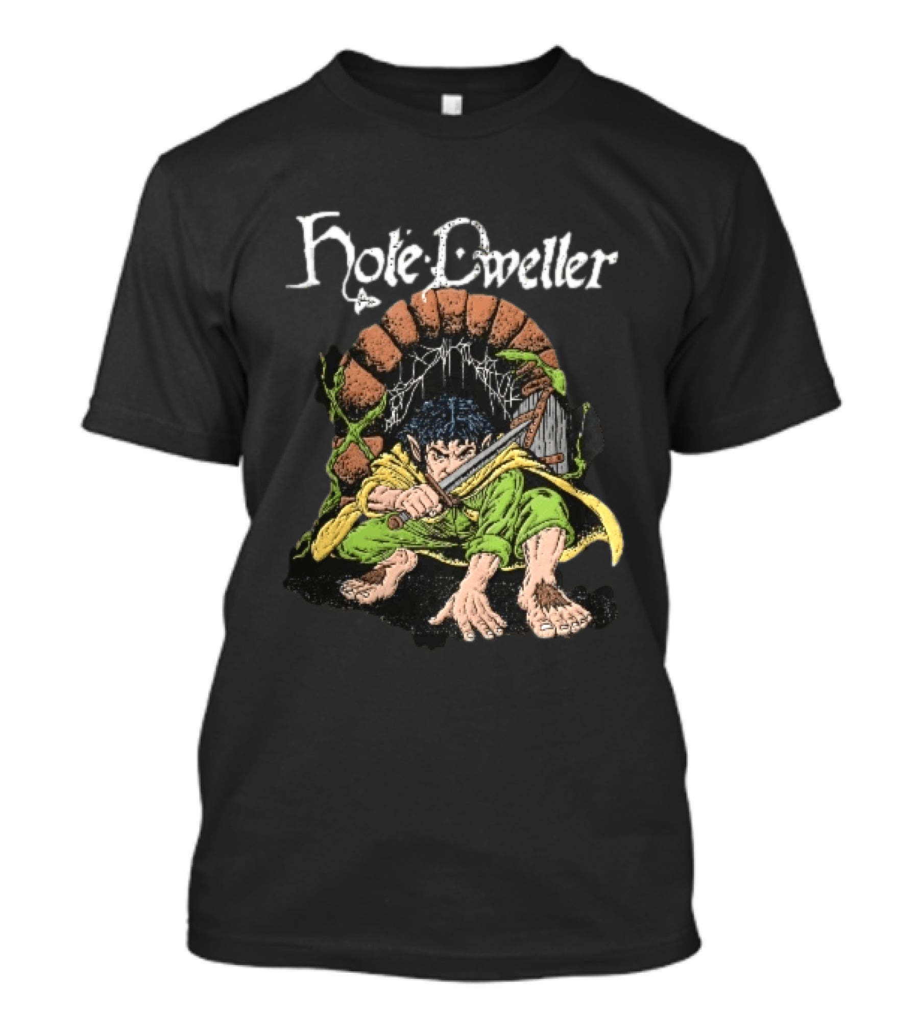 Hole Dweller Fantasy Creature Crouching With Sword T-Shirt