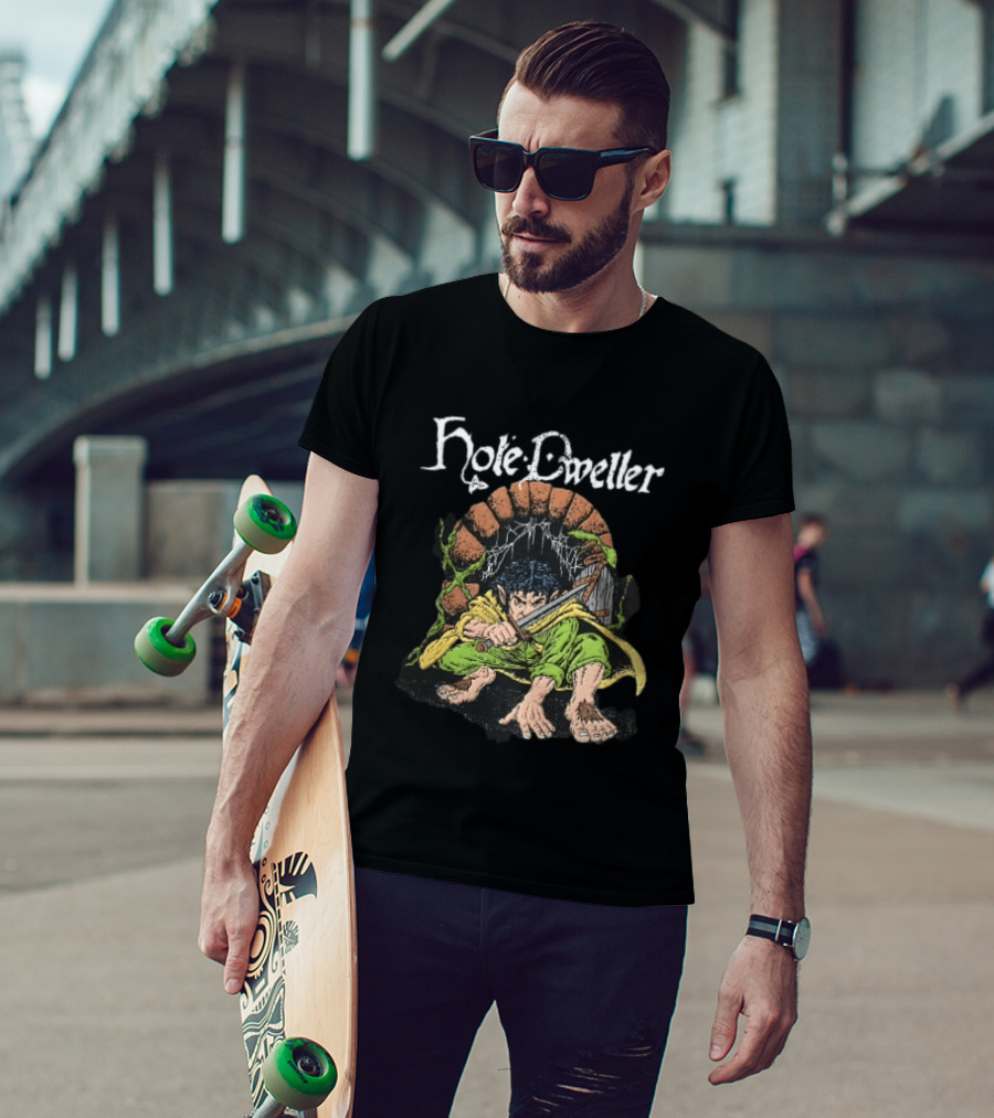 Hole Dweller Fantasy Creature Crouching With Sword T-Shirt