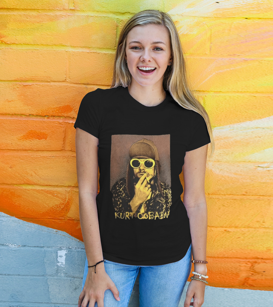 Kurt Cobain Sunglasses Cigarette T-Shirt
