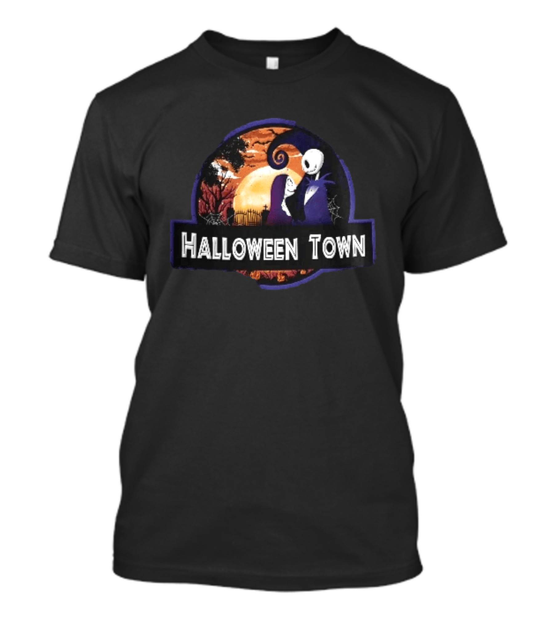 Halloween Town Jack And Sally Graveyard Scene Moonlit T-Shirt