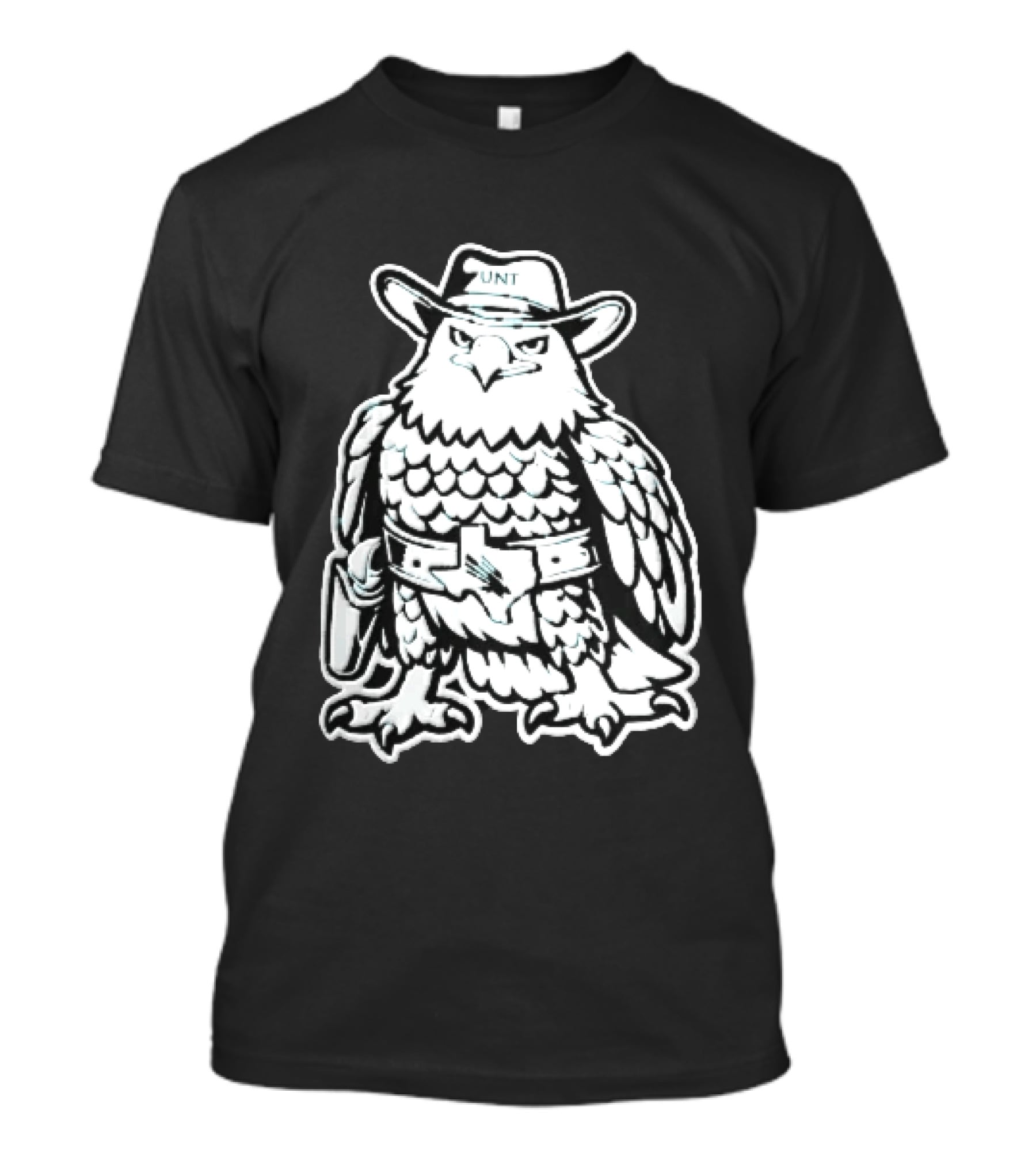 UNT Cowboy Hat Eagle Texas Belt Buckle Sheriff T-Shirt