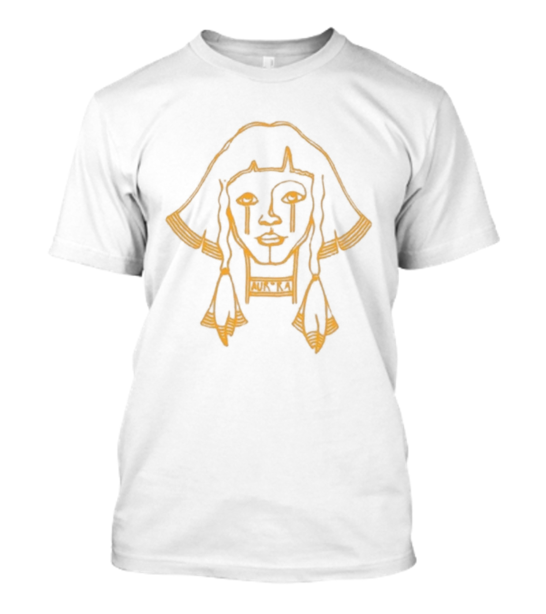 Aurora Ethereal Line Art Face Yellow T-Shirt