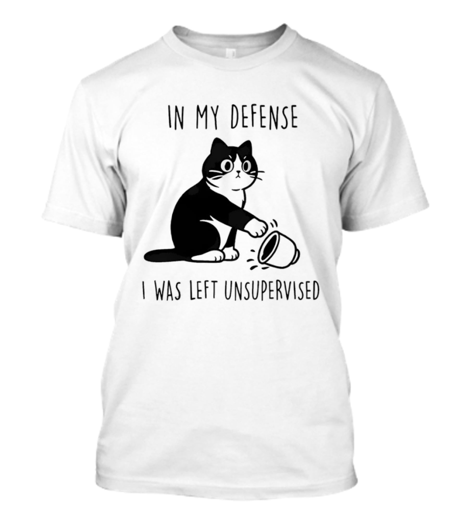 In My Defense I Was Left Unsupervised Cat With T-Shirt