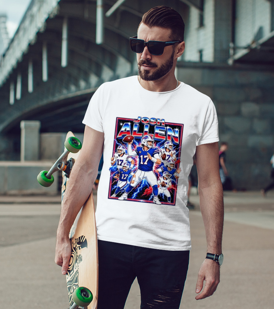 Josh Allen Buffalo Bills Galactic Storm Quarterback 17 T-Shirt