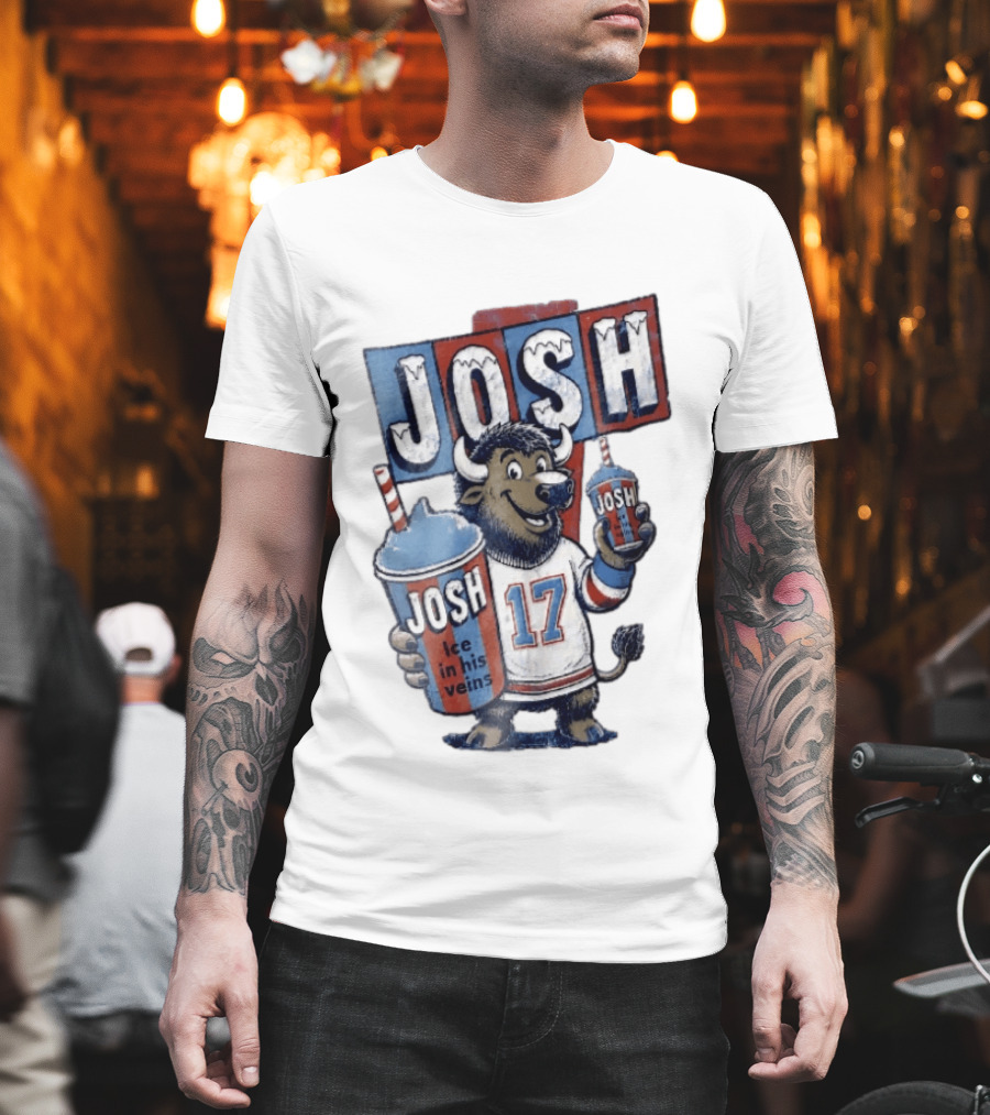 Josh 17 Ice In His Veins Buffalo Drinking Slushy T-Shirt