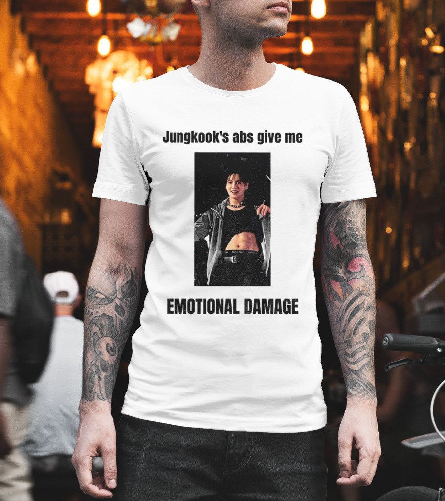 Jungkook's Abs Give Me Emotional Damage Fandom Trend T-Shirt