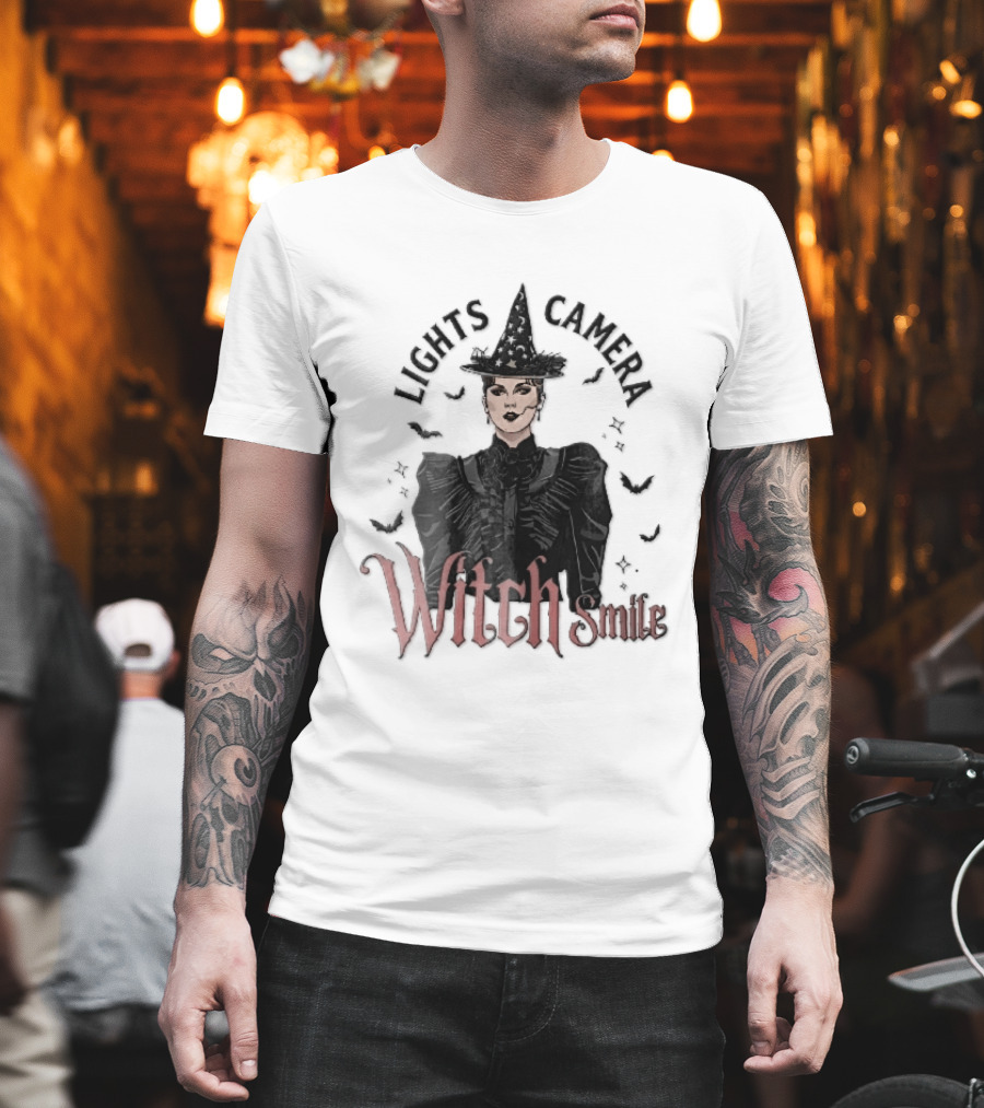 Lights Camera Witch Smile Horror Movie Halloween Magic T-Shirt