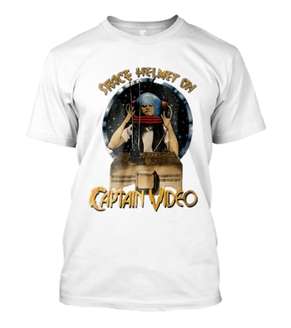 Space Helmet On Captain Video Retro Sci Fi Adventure T-Shirt