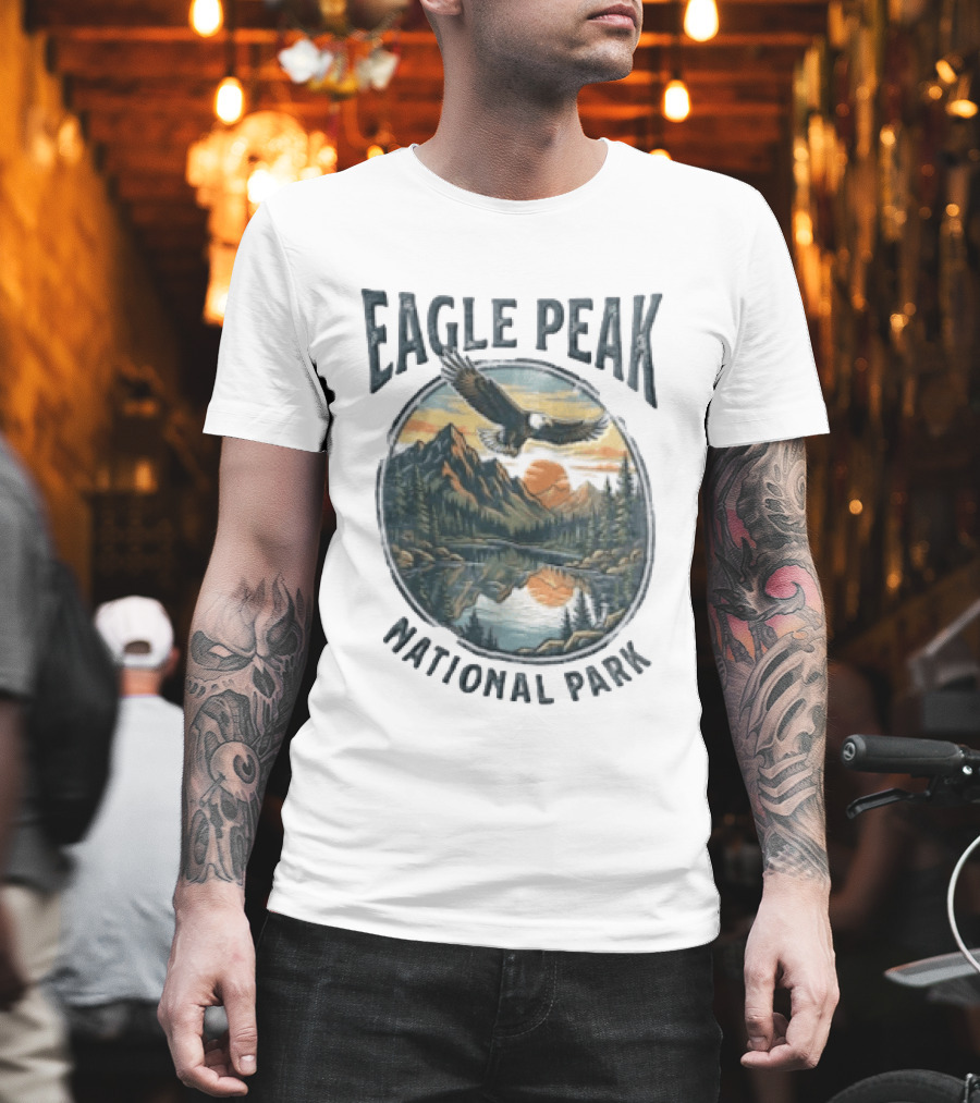 Eagle Peak National Park Eagle Mountains Lake Forest Sunset T-Shirt