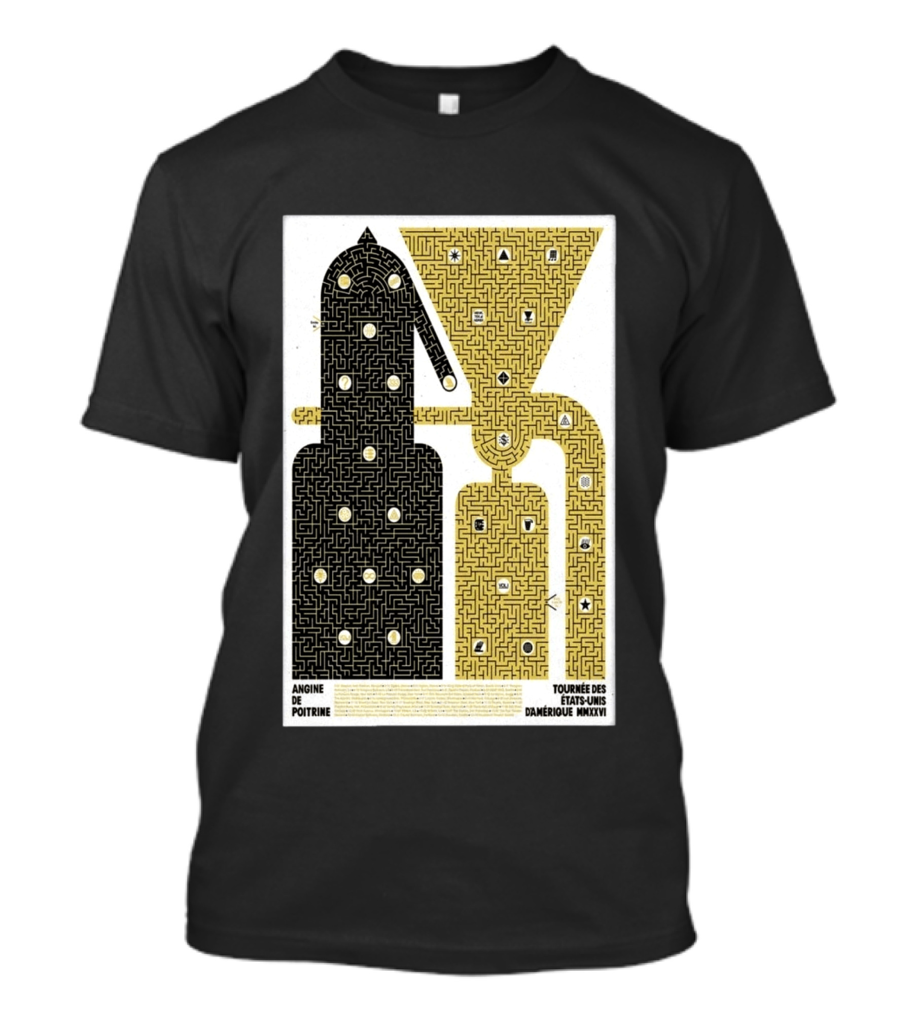 Angine De Poitrine Tournée Des États Unis D'Amérique MMXXVI Tour Music Limited T-Shirt