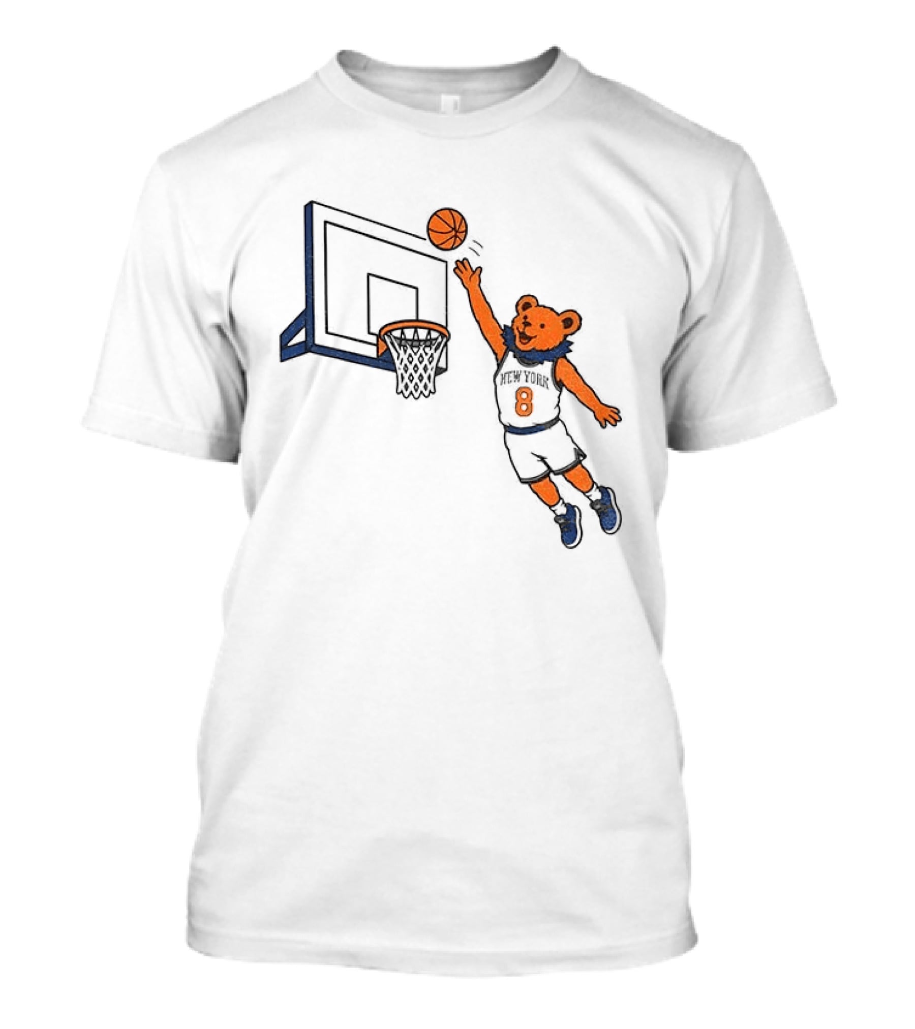 New York Knicks Grateful Dead Dancing Bear Basketball OG Anunoby Tip T-Shirt