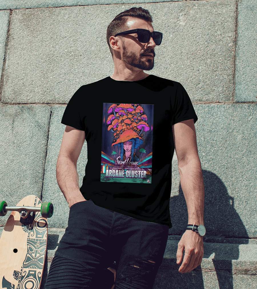 Arcane Cluster Secret Dreams Music Arts Festival 2026 Cardinal Center Marengo Ohio Psychedelic Mushroom T-Shirt
