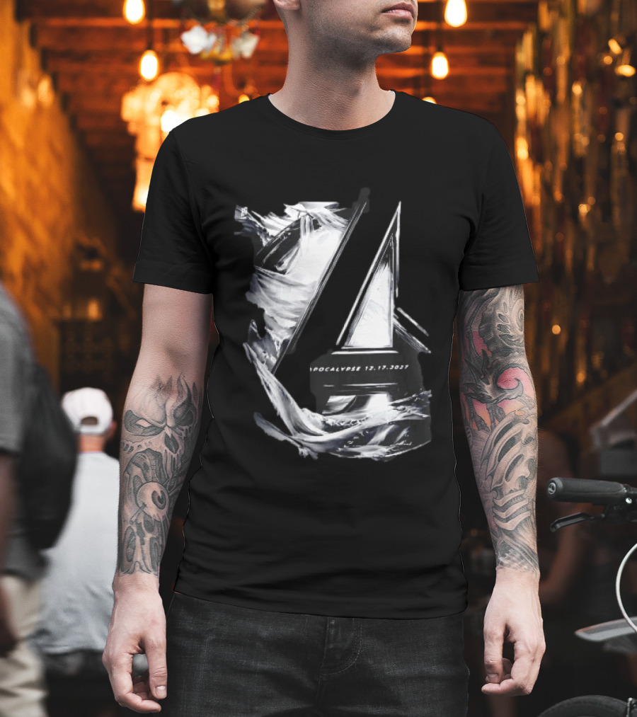 Avengers Apocalypse 12.17.2027 Tower Monochrome T-Shirt