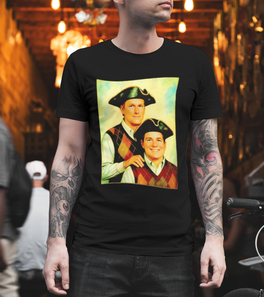 Bill Belichick Tom Brady New England Patriots Colonial Style Historical T-Shirt