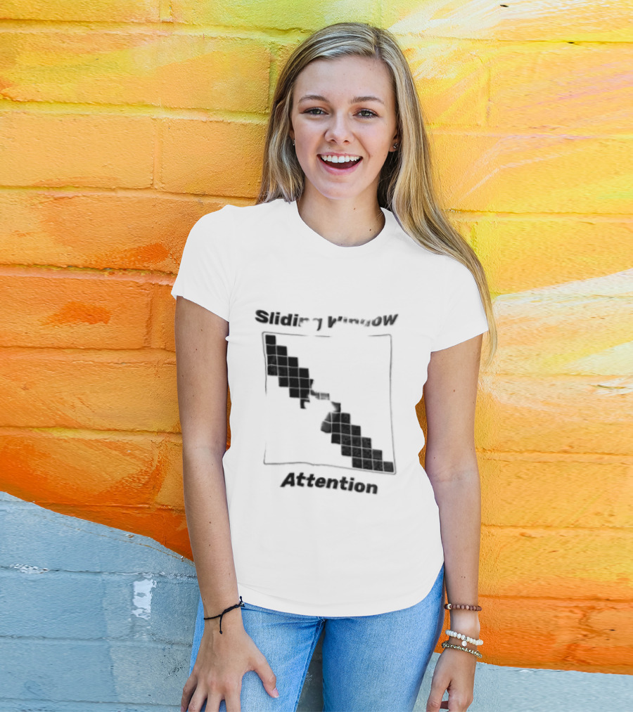 Sliding Window Attention Mechanism Diagram T-Shirt