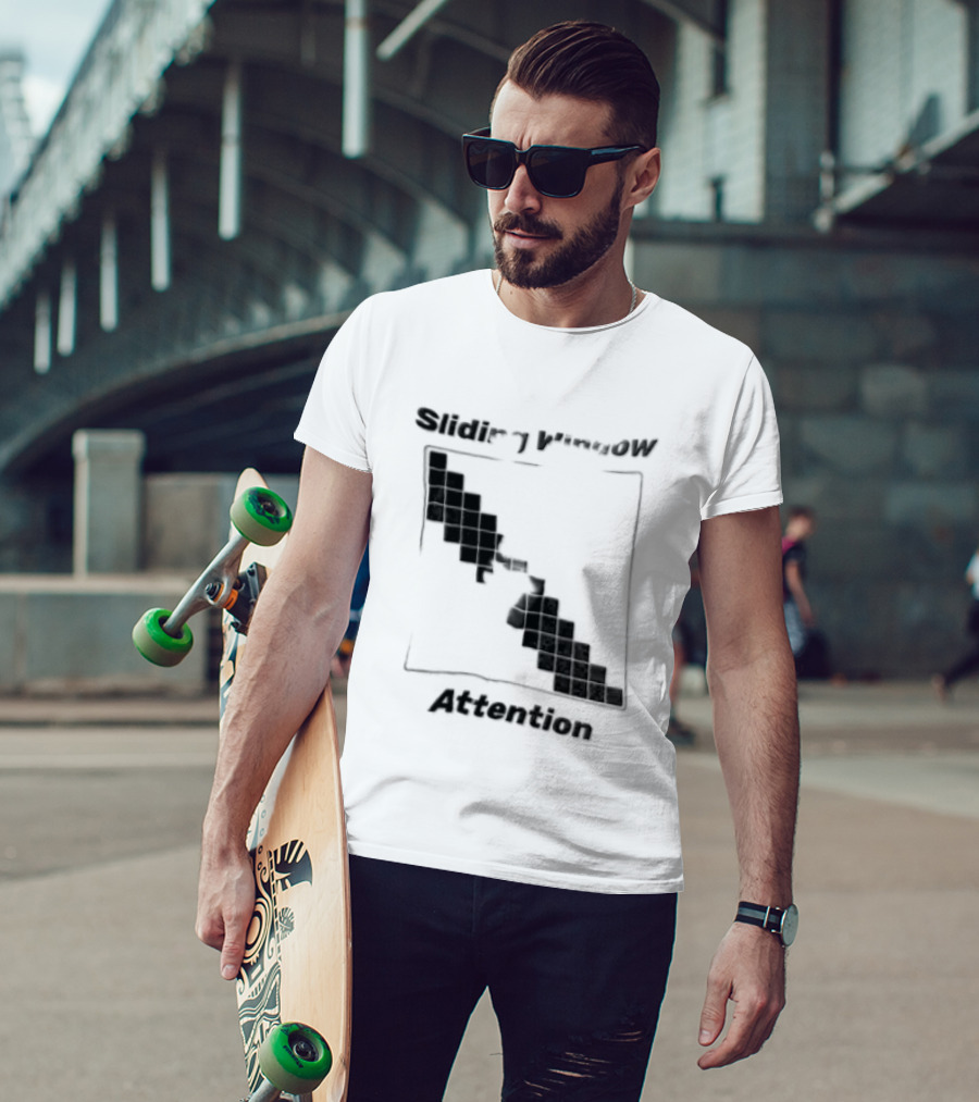 Sliding Window Attention Mechanism Diagram T-Shirt