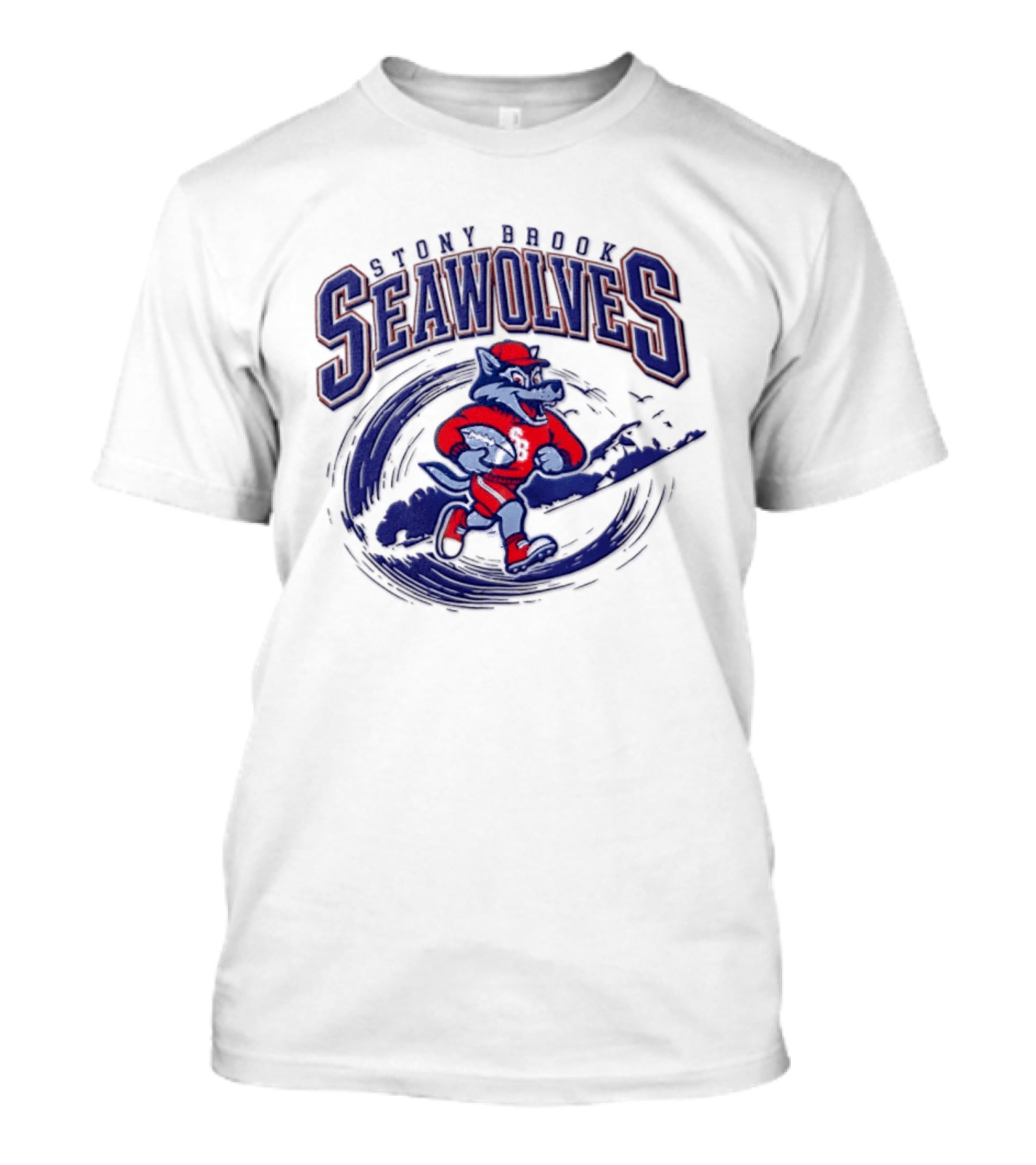 Stony Brook Seawolves Mascot Football Sportswear T-Shirt