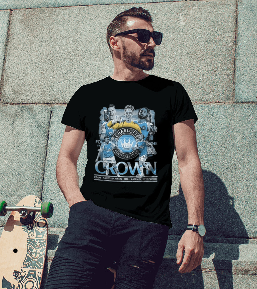 Charlotte Football Club Crown Ream Saint Maximin Biel Kahlina Westwood Players Celebrating T-Shirt