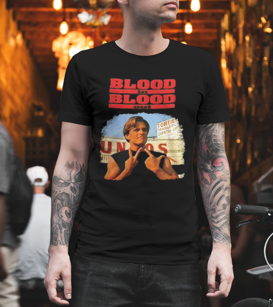 Blood In Blood Out Hand Gesture Tortillas Tamales Carnitas Image T-Shirt