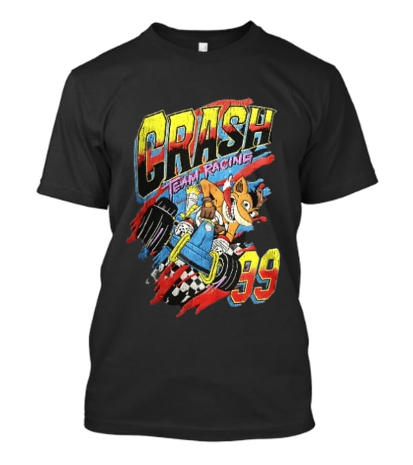 Crash Team Racing 99 Cartoon Bandicoot Go Kart Distressed T-Shirt
