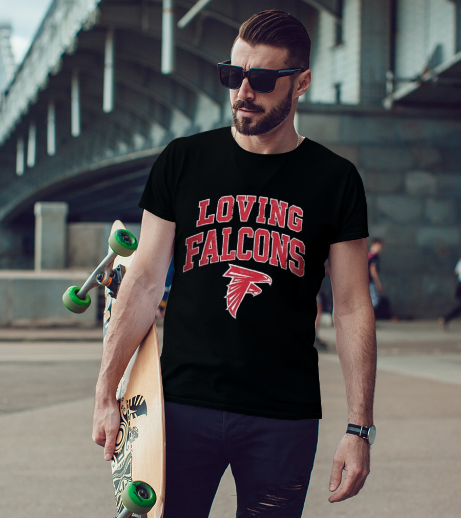 Loving Falcons Distressed Arched Varsity Bird T-Shirt