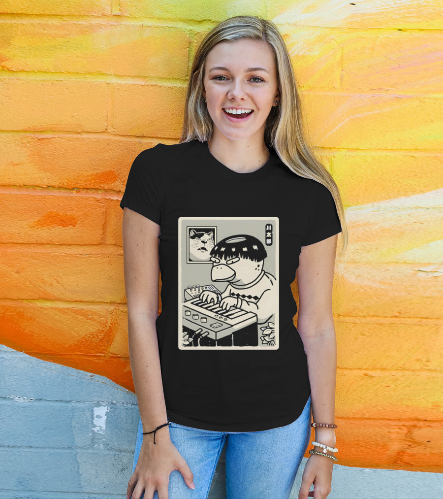 Yokai Synths Kappa Playing Keyboard Japanese Monster T-Shirt