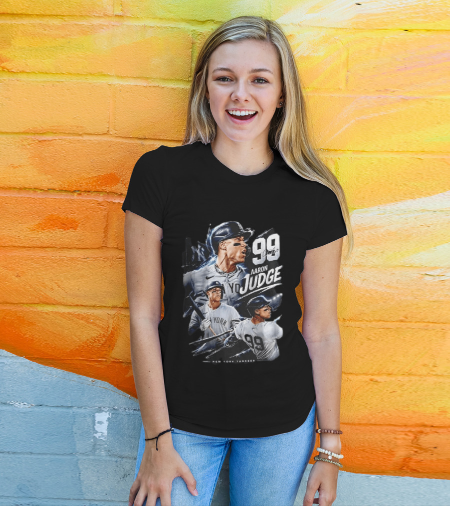 New York Yankees Aaron Judge 99 Three Batting Action Poses T-Shirt