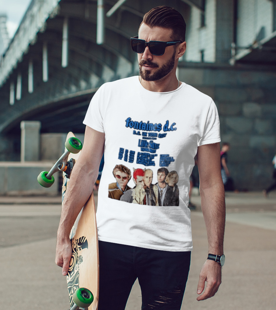 Fontaines D.C. UK Tour 2027 Summer Headline Tour Blue T-Shirt