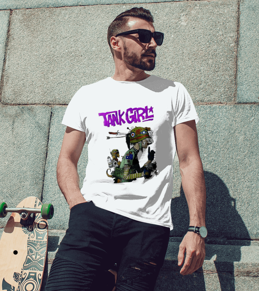 Tank Girl Charlie Dont Surf Punk Woman Helmet Gun Cigar Cartoon T-Shirt
