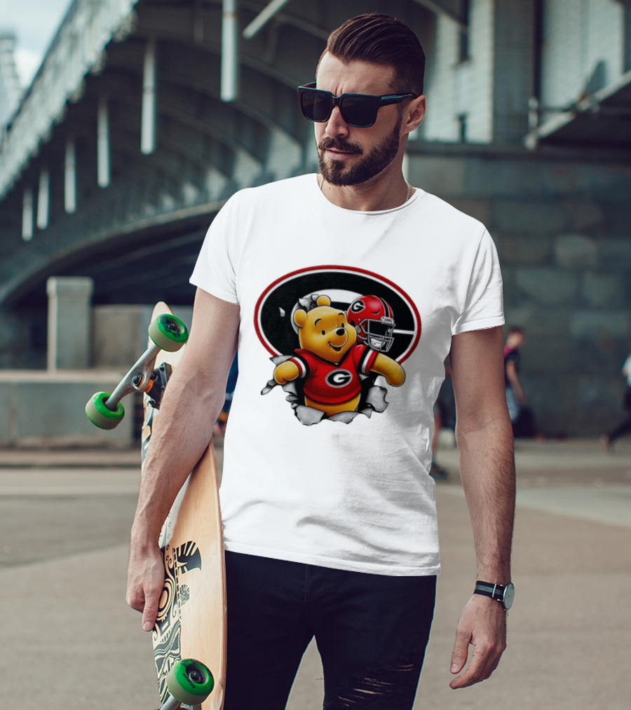 Winnie The Pooh Georgia Bulldogs Football Fan Gear T-Shirt