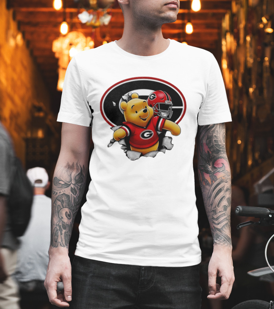Winnie The Pooh Georgia Bulldogs Football Fan Gear T-Shirt