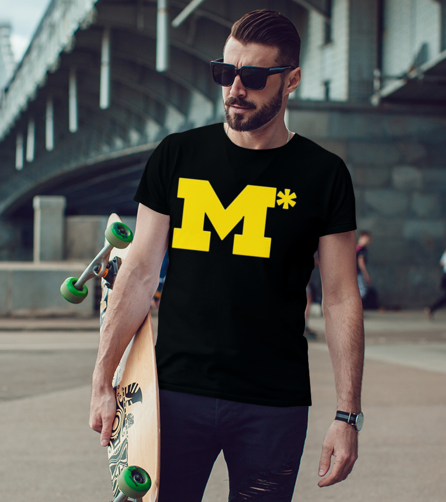 Michigan Wolverines M Asterisk 0.01 Seconds T-Shirt