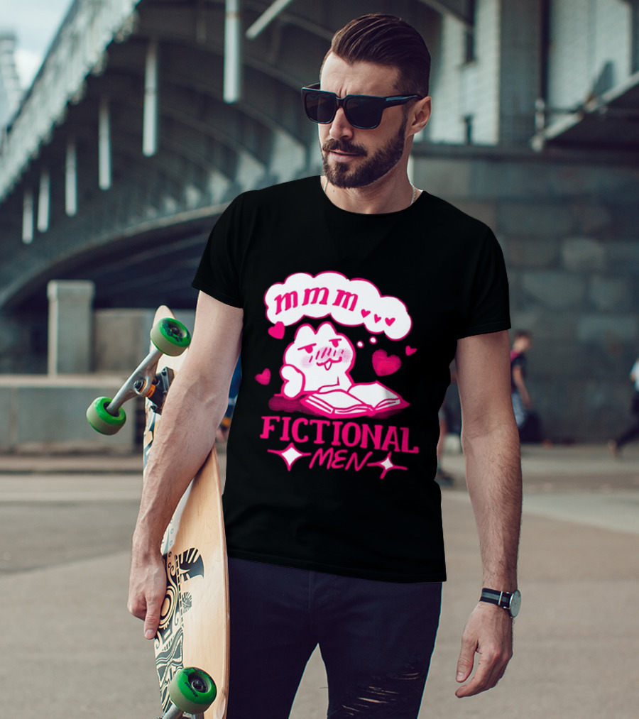 Fictional Men Mmm Hearts Cute Cartoon Reading T-Shirt