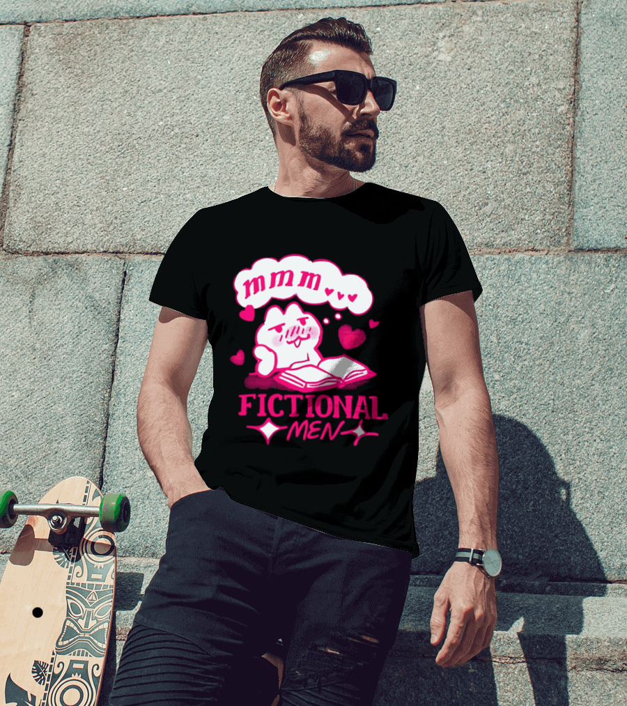 Fictional Men Mmm Hearts Cute Cartoon Reading T-Shirt