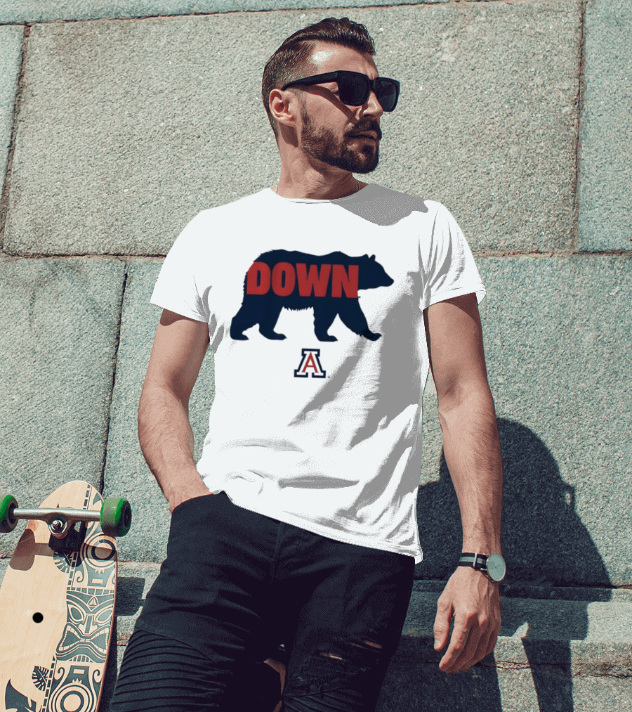 Arizona Wildcats Bear Down 2026 NCAA Men's Basketball Bear Silhouette A T-Shirt