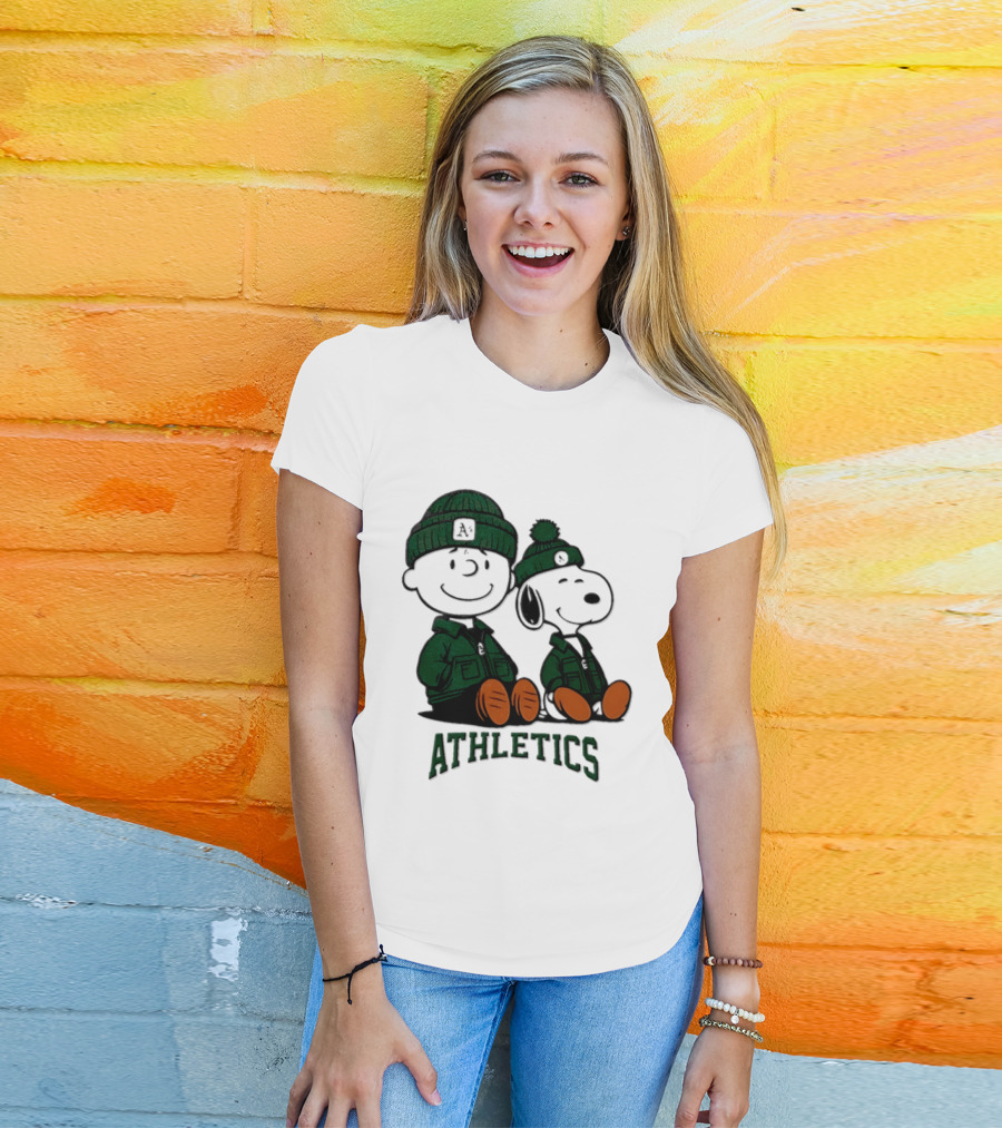 Charlie Brown Snoopy Athletics 2026 MLB Football T-Shirt