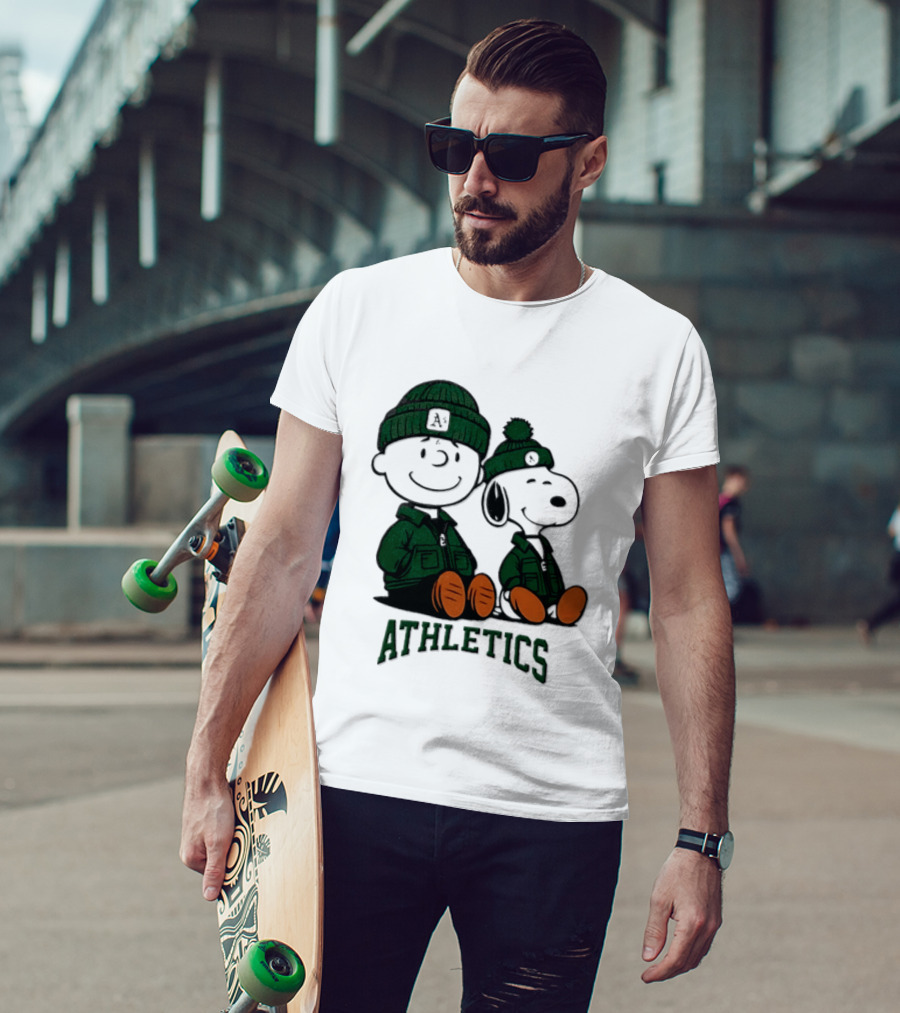 Charlie Brown Snoopy Athletics 2026 MLB Football T-Shirt