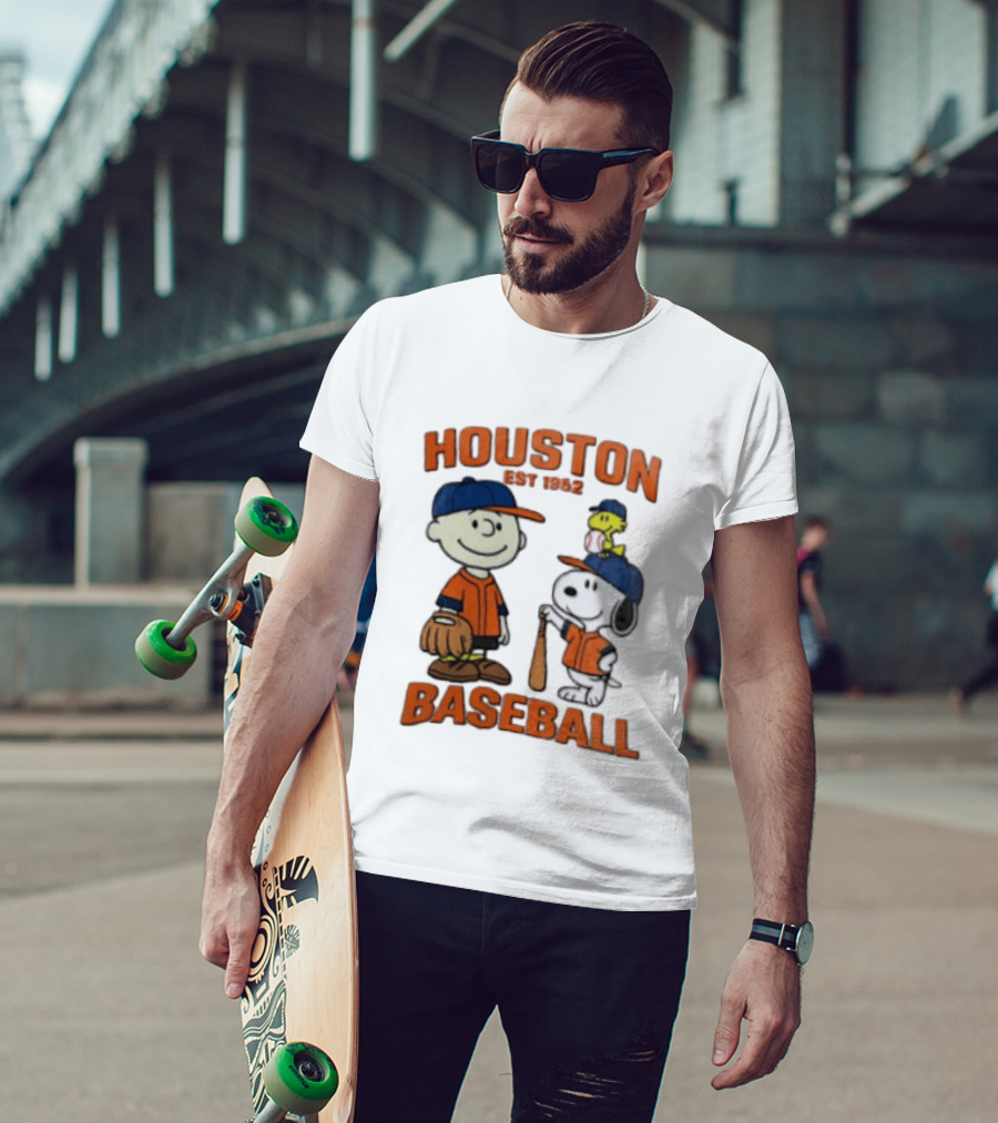 Charlie Brown Snoopy Houston Baseball Est 1962 T-Shirt