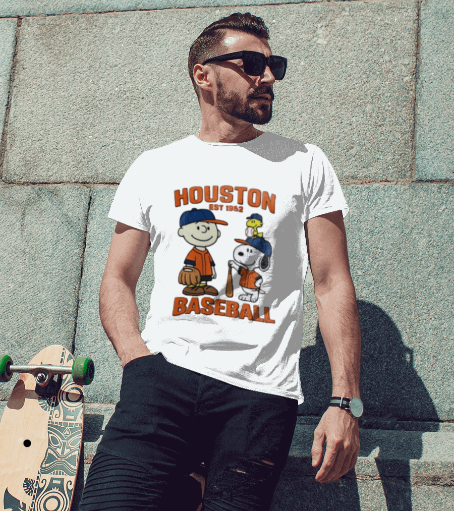 Charlie Brown Snoopy Houston Baseball Est 1962 T-Shirt
