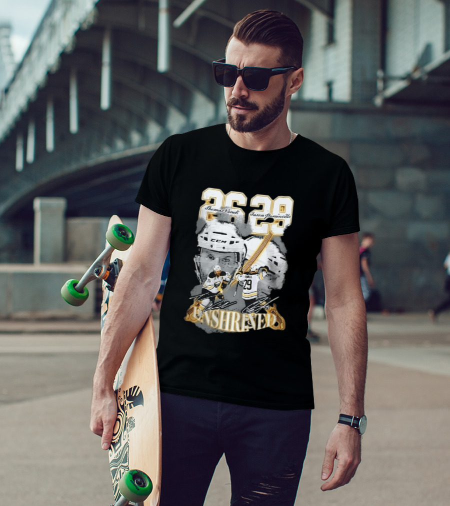 Thomas Vanek Jason Pominville 2026 Player Photos 26 29 Enshrined Buffalo Sabres Crossed Swords T-Shirt