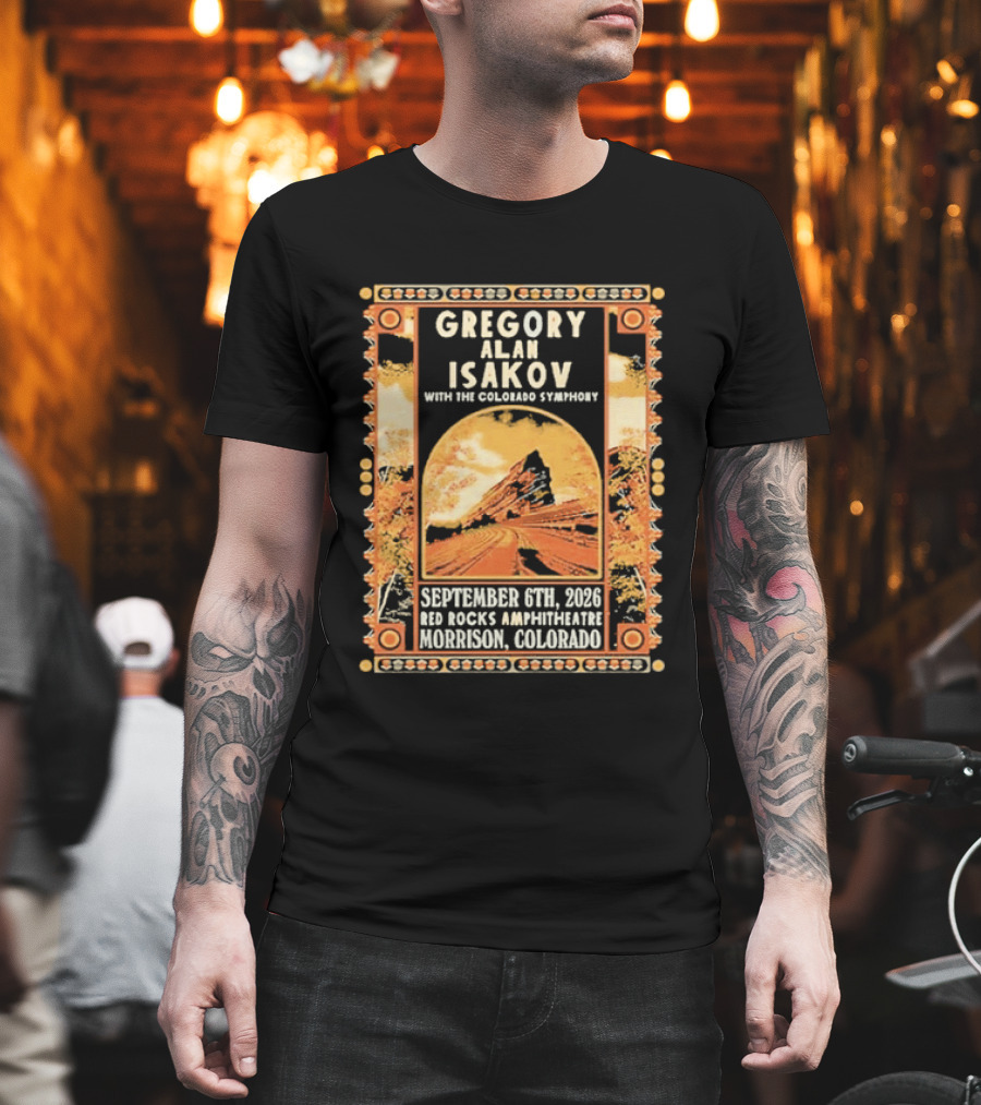 Gregory Alan Isakov With The Colorado Symphony Red Rocks Amphitheatre September 6th 2026 Morrison Colorado T-Shirt