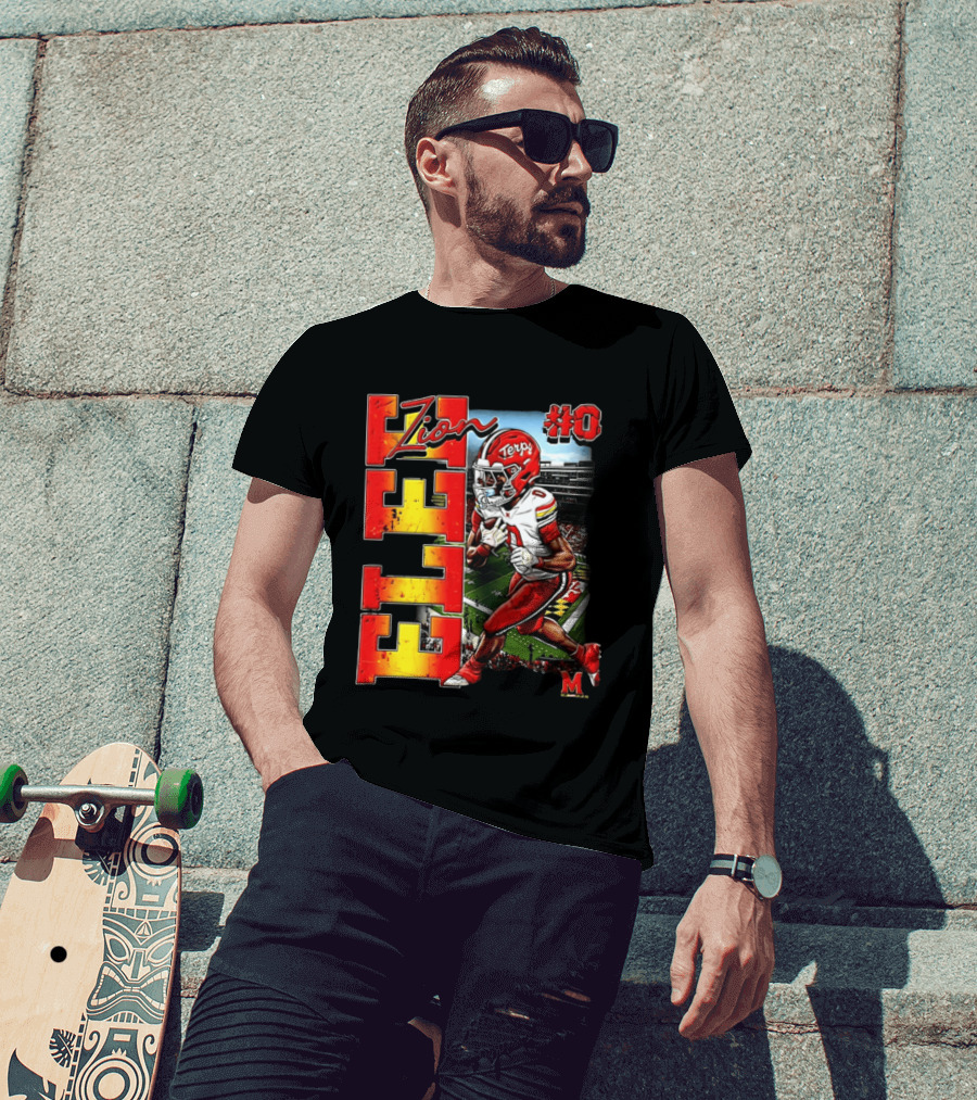 Zion #0 Maryland Terrapins NCAA Football Player Caricature T-Shirt