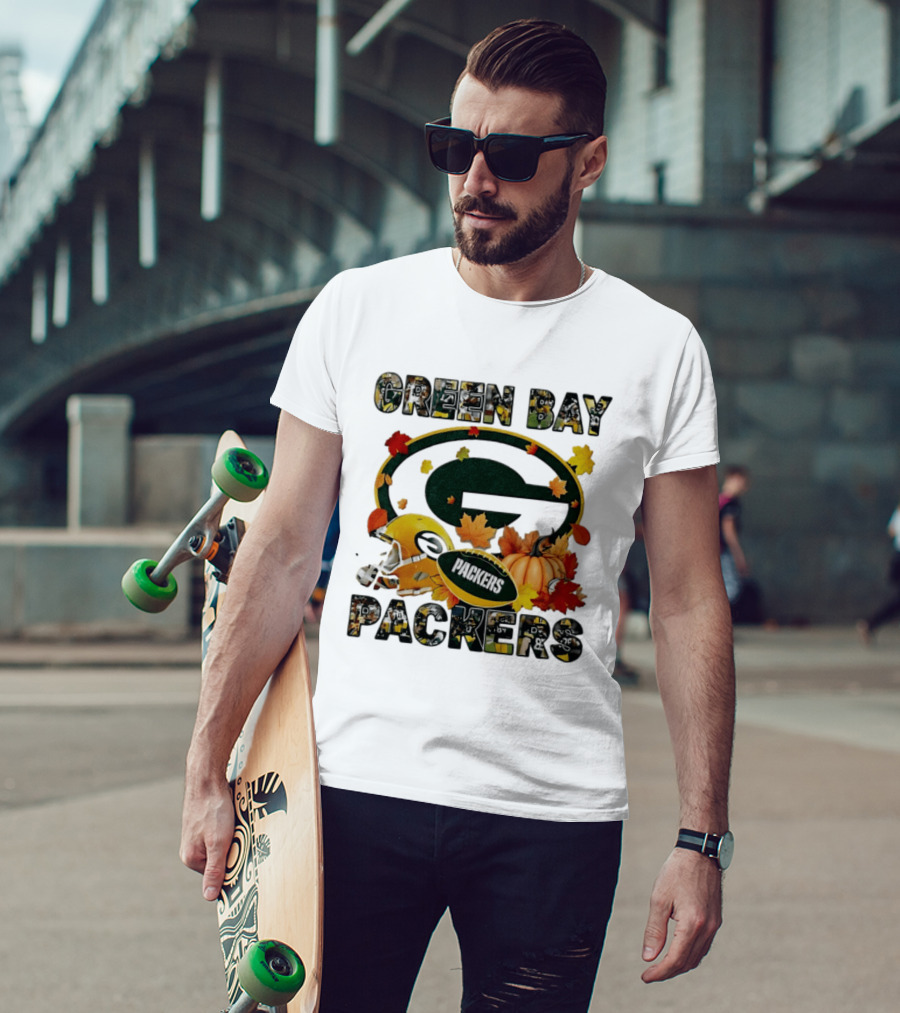 Green Bay Packers Football Fall Pumpkin Autumn 2026 Halloween T-Shirt