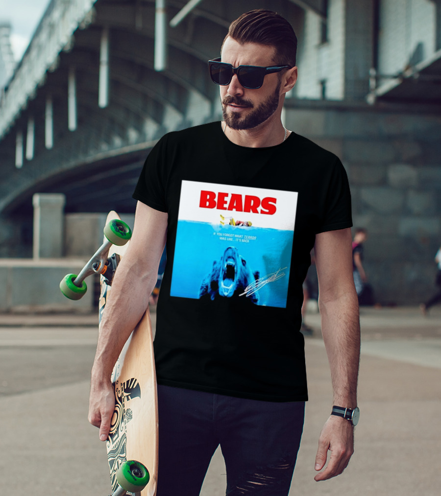 BEARS Caleb Williams Green Bay Packers Player Swimming Bear If You Forgot What Terror Was Like It's Back Chicago Bears T-Shirt